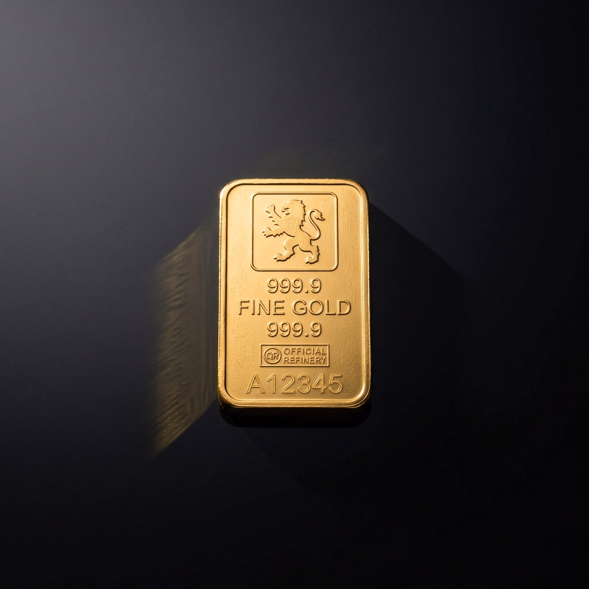 Single gold bar close-up