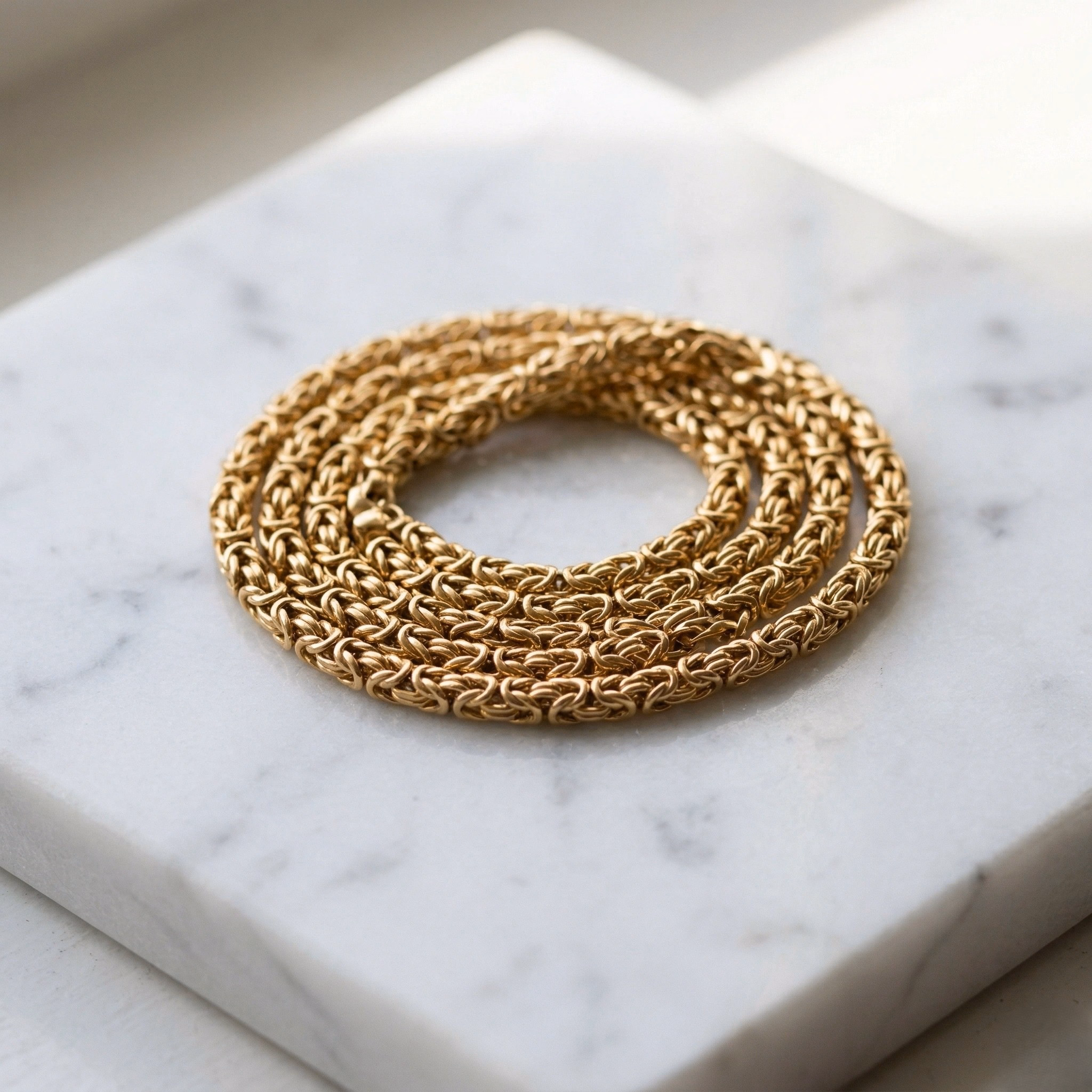 Coiled gold chains