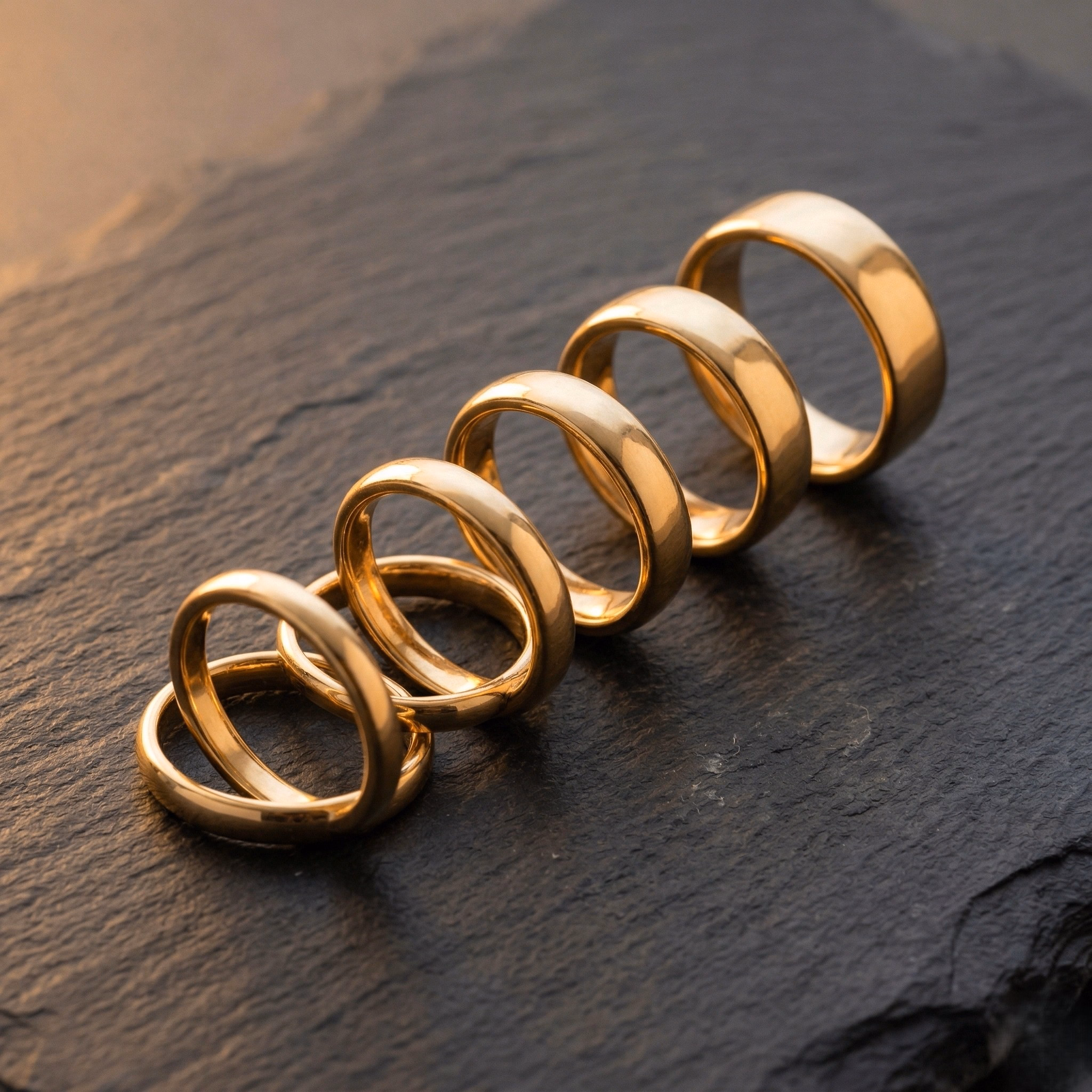 Collection of gold rings