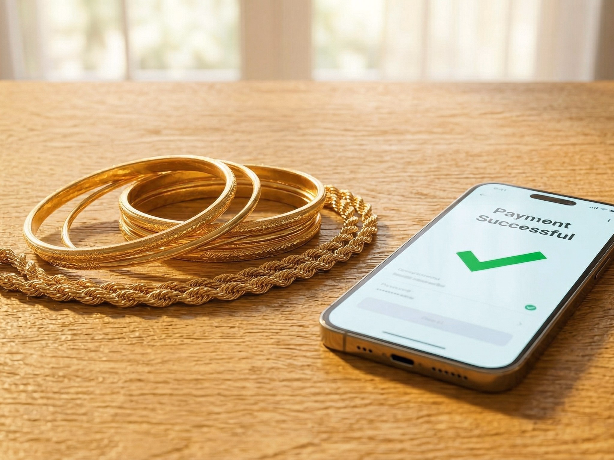 Released gold with successful payment confirmation